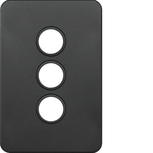 Silhouette Grid & Cover Only 3 Gang Matt Black