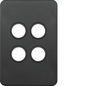 Silhouette Grid & Cover Only 4 Gang Matt Black