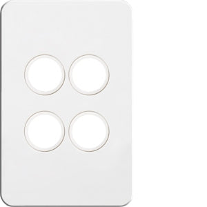 Silhouette Grid & Cover Only 4 Gang White