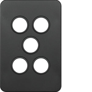 Silhouette Grid & Cover Only 5 Gang Matt Black