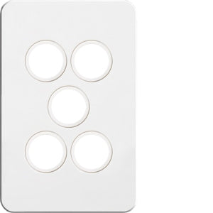 Silhouette Grid & Cover Only 5 Gang White
