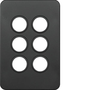 Silhouette Grid & Cover Only 6 Gang Matt Black