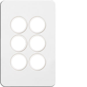 Silhouette Grid & Cover Only 6 Gang White