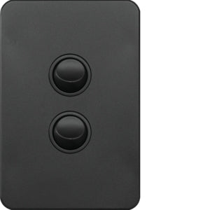 Silhouette Switch 2 Gang Vertical 16AX Matt Black