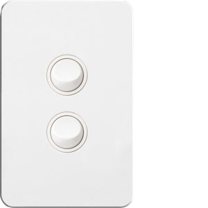 Silhouette Switch 2 Gang Vertical 16AX White