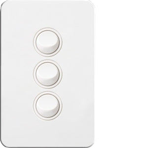 Silhouette Switch 3 Gang Vertical 16AX White