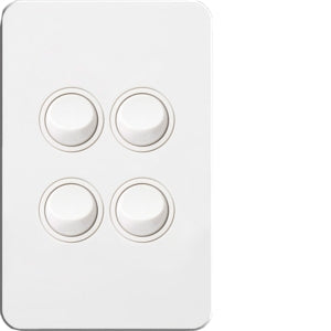 Silhouette Switch 4 Gang Vertical 16AX White