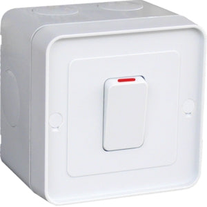 Weatherproof Switch Sgl 16A IP66 Grey
