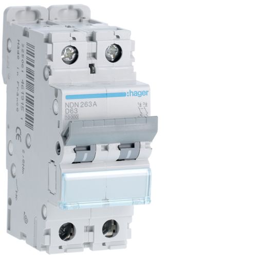 MCB 2P 63A 10kA D-Curve