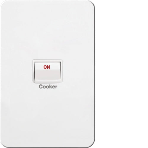Silhouette Switch Cooker 2Pole 40A Gloss White