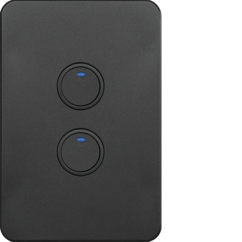 Silhouette Tactile Switch Knx 2 Gang LED Matt Black