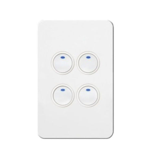 Silhouette Tactile Switch Knx 4 Gang LED Matt White