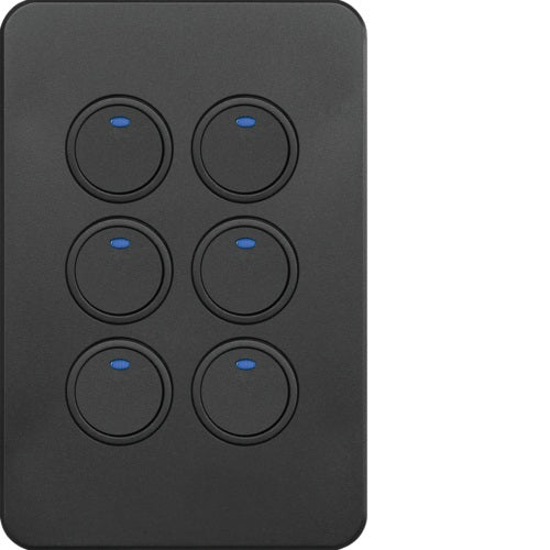 Silhouette Tactile Switch Knx 6 Gang LED Matt Black