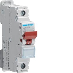 MCB 1P 63A 6kA 1mod D-Curve Residential Red Toggle