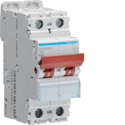 MCB 2P 63A 6kA 2mod D-Curve Residential Red Toggle