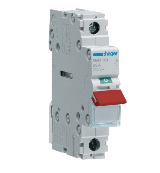 Main Switch 1P 63A Red Toggle