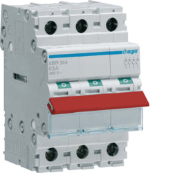 Main Switch 3P 63A Red Toggle
