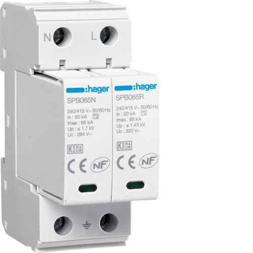 Surge Coarse 2P T2 TNS/TT 65kA Remote contact