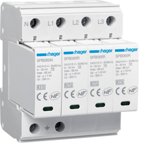 Surge Coarse 4P T2 TNS/TT 65kA Remote contact