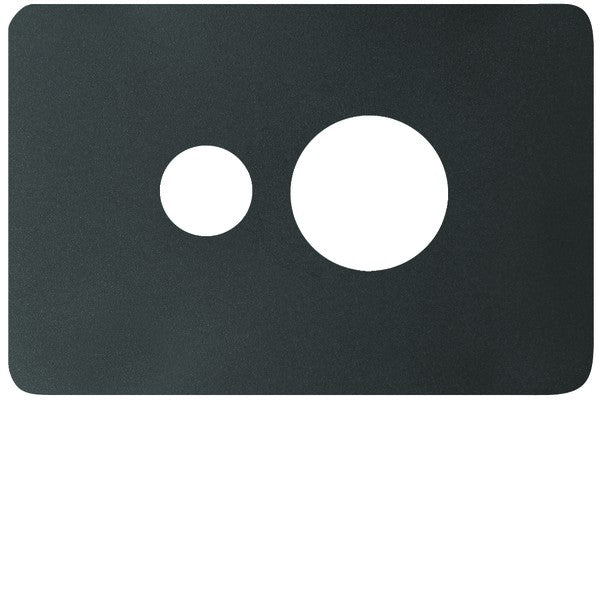 Allure Switched Socket Cover Plate Horiz 1Gang Matt Black