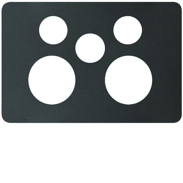 Allure Switched Socket Cover Plate 2Gang Extra Sw Matt Black