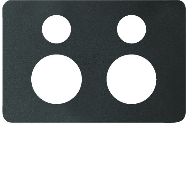 Allure Switched Socket Cover Plate 2Gang Matt Black