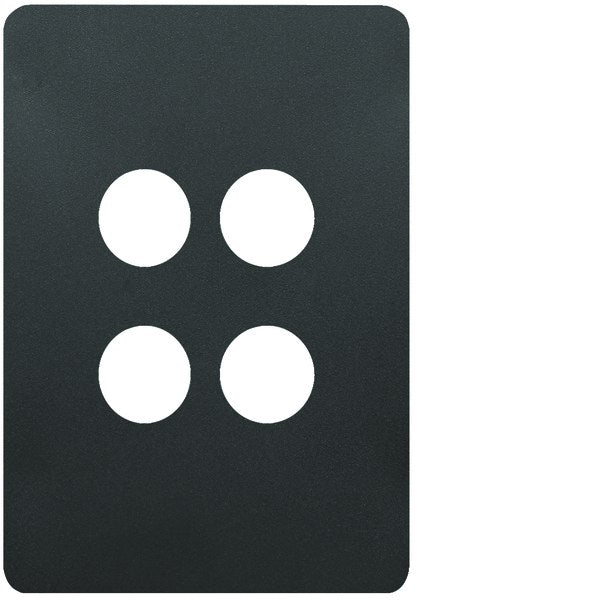Allure Switch Cover 4Gang Matt Black
