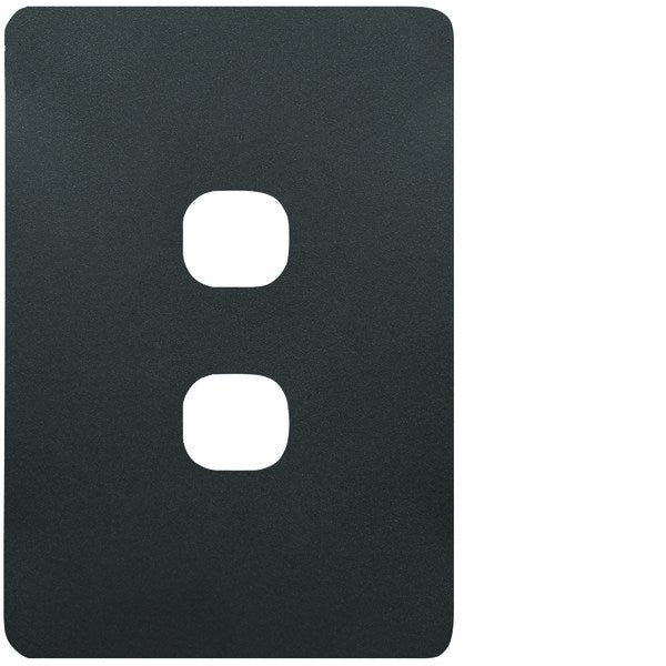 Allure Cover Plate Hybrid 2Gang Matt Black