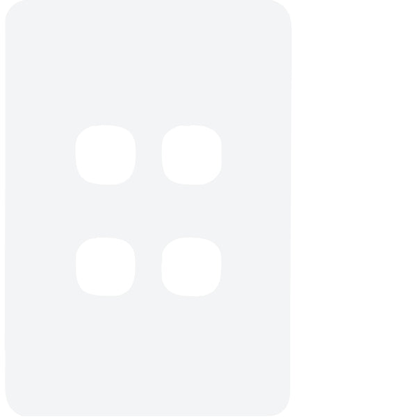 Allure Cover Plate Hybrid 4Gang Gloss White