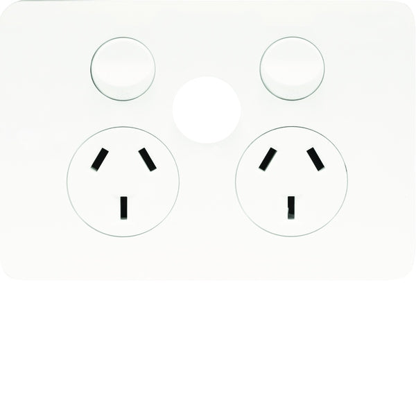 Allure Sw Socket Dbl 10A Extra Sw Pos No Mech Matt White