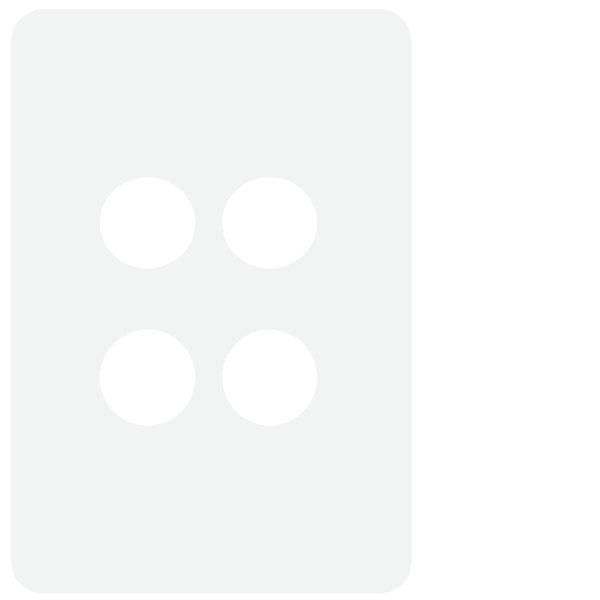 Allure Switch Plate 4Gang Gloss White