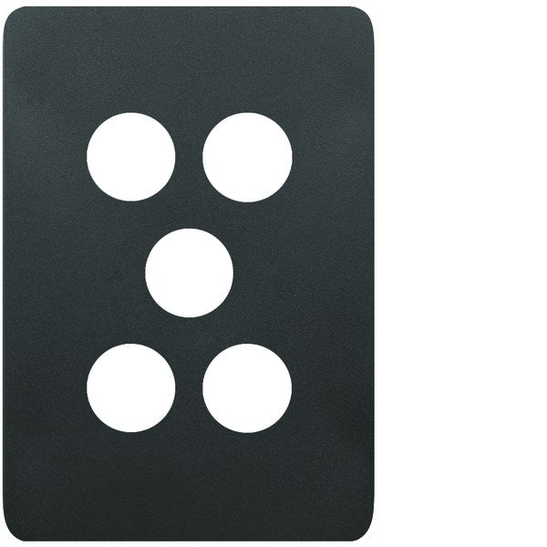 Allure Switch Plate 5Gang Matt Black