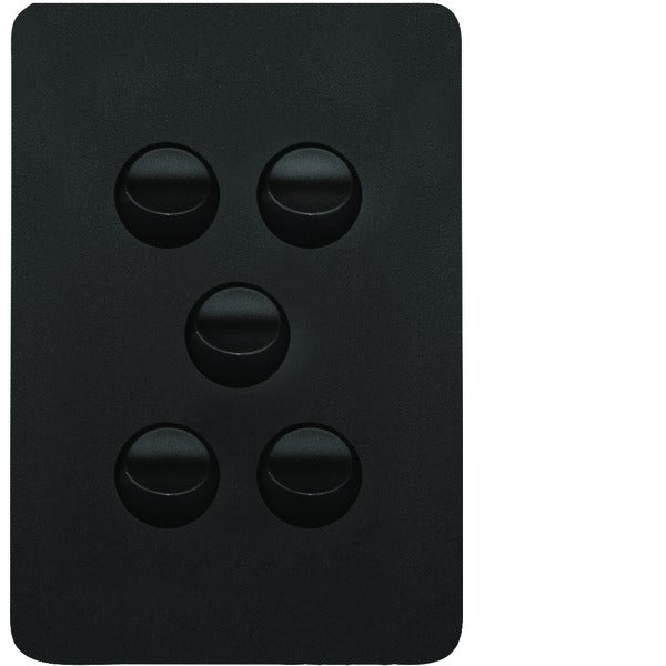 Allure Switch 5Way Vert 16AX Matt Black