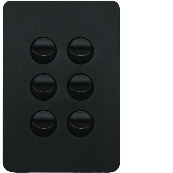 Allure Switch 6Way Vert 16AX Matt Black