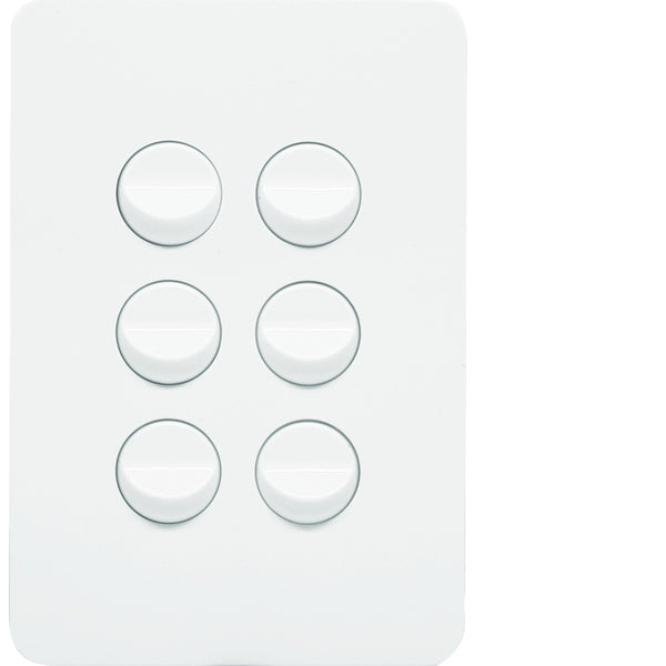 Allure Switch 6Way Vert 16AX Matt White