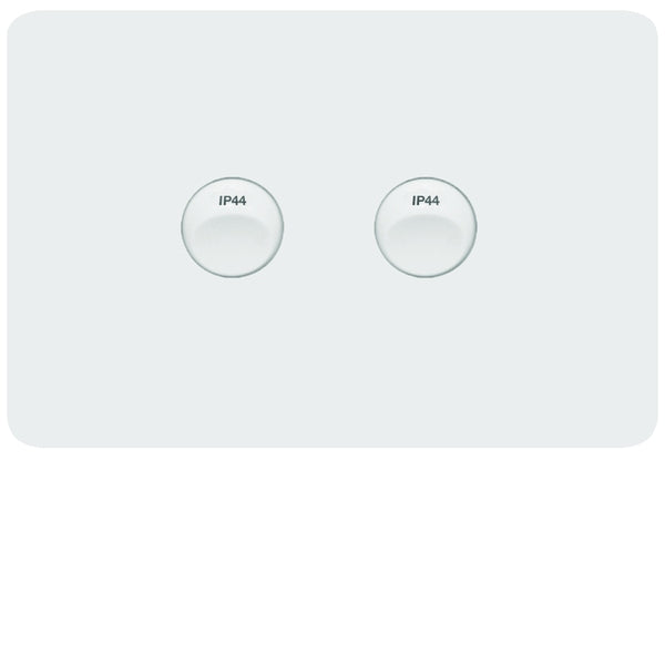 Allure Switch 16AX Double Horiz Matt White IP44