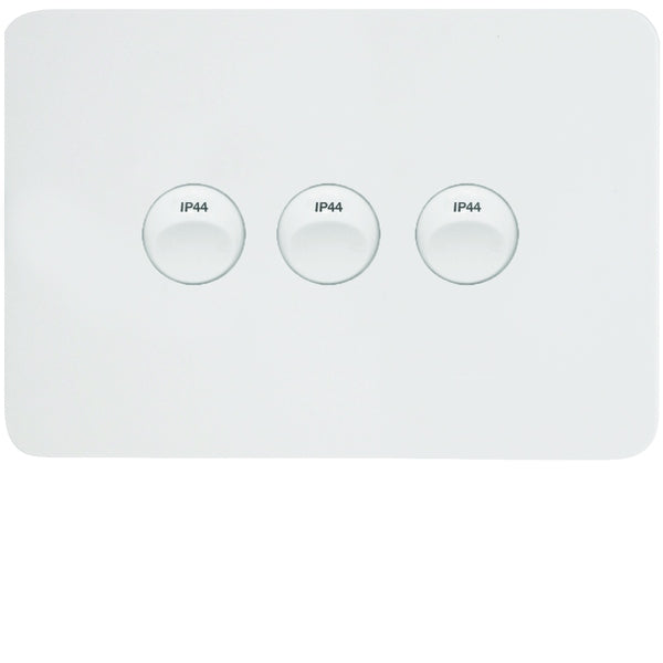 Allure Switch 16AX Triple Horiz Matt White IP44