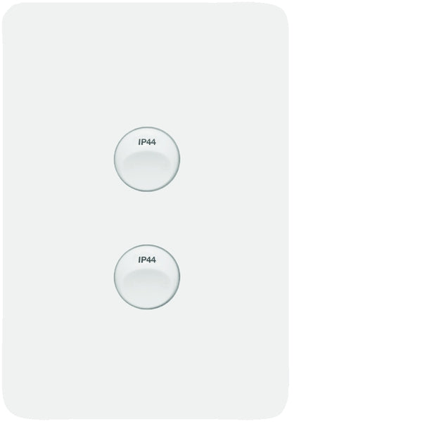 Allure Switch 16AX Double Vert Matt White IP44