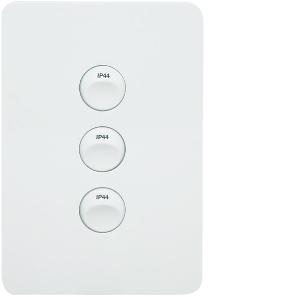 Allure Switch 16AX Triple Vert Gloss White IP44