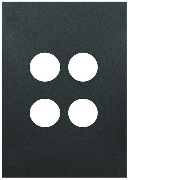 Finesse Switch Cover Plate 4Gang Matt Black