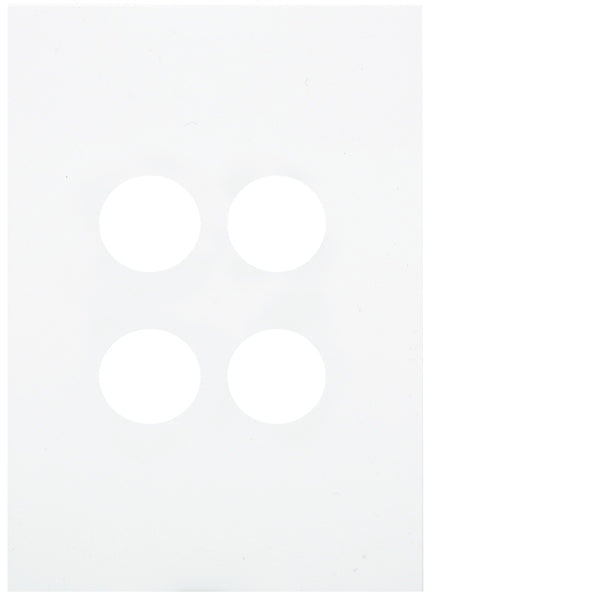 Finesse Switch Cover Plate 4Gang Matt White