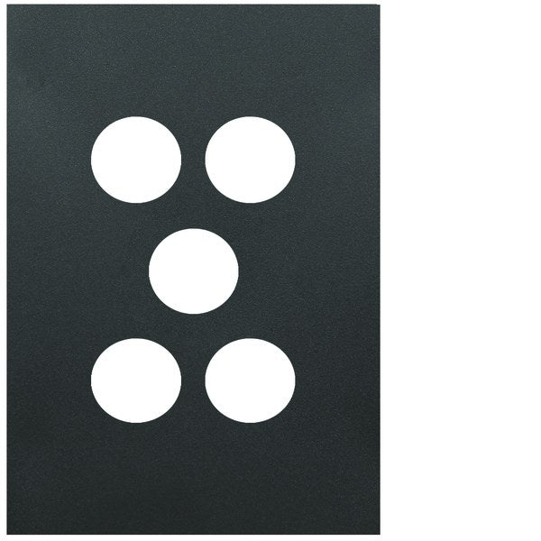 Finesse Switch Cover Plate 5Gang Matt Black