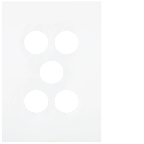 Finesse Switch Cover Plate 5Gang Matt White