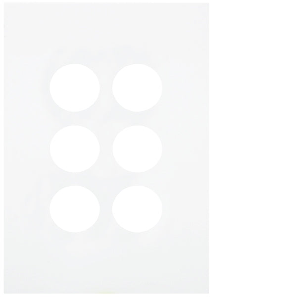 Finesse Switch Cover Plate 6Gang Matt White