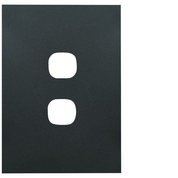 Finesse Cover Plate Hybrid 2Gang Matt Black