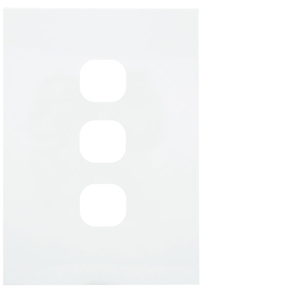 Finesse Cover Plate Hybrid 3Gang Gloss White