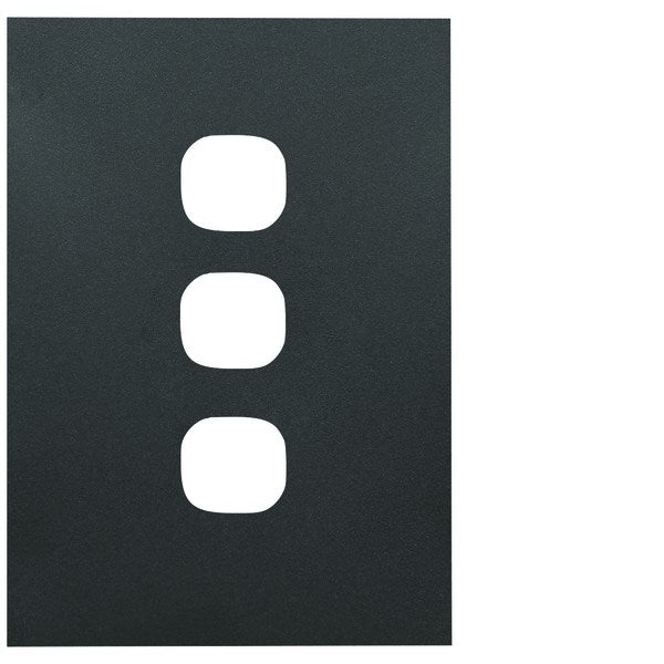 Finesse Cover Plate Hybrid 3Gang Matt Black