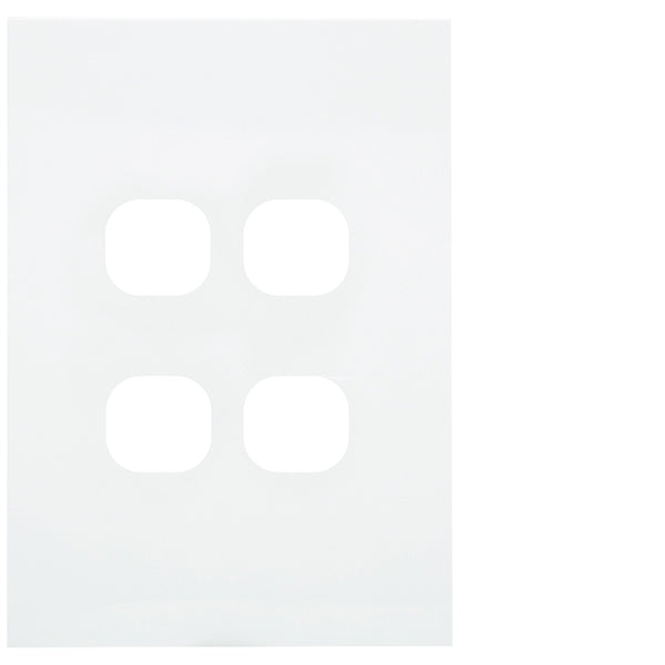 Finesse Cover Plate Hybrid 4Gang Gloss White