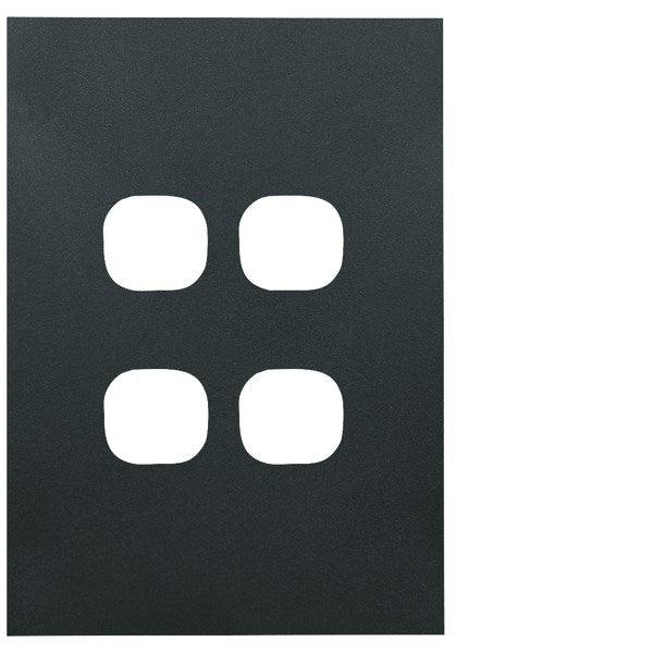 Finesse Cover Plate Hybrid 4Gang Matt Black
