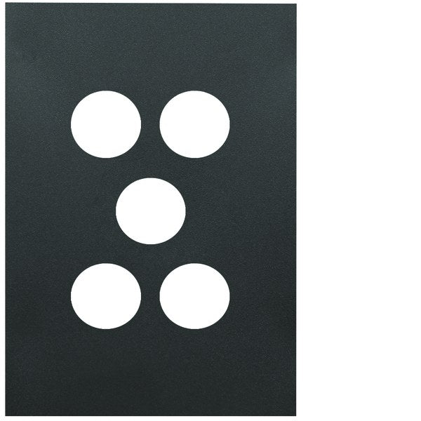Finesse Switch Plate 5Gang Matt Black